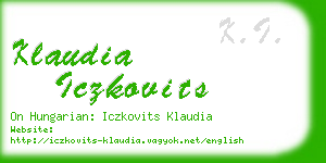 klaudia iczkovits business card